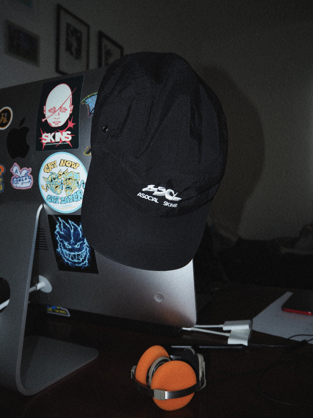 Black Nylon Logo - Hat