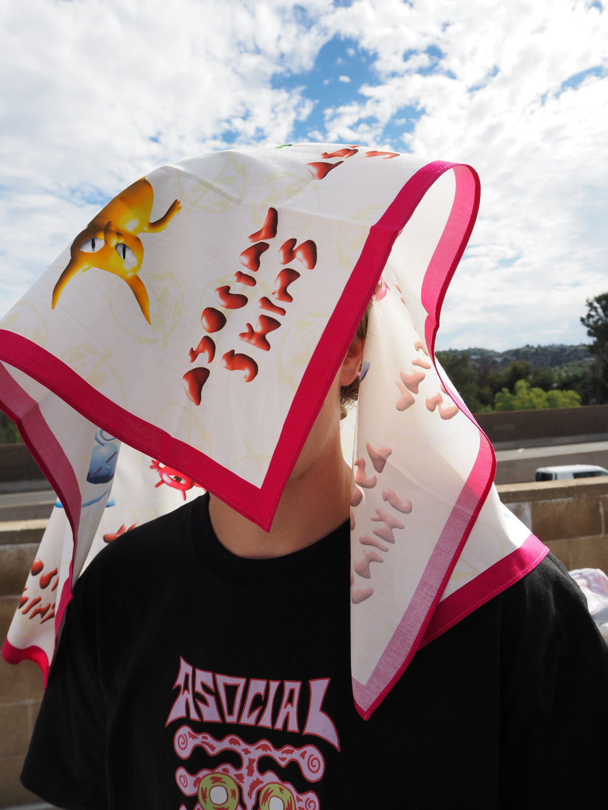 AS White Graphic Bandana